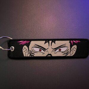 Jujustu Kaisen, Sukuna, Itadori Wristlet Lanyard Keychain Accessory, Embroidered